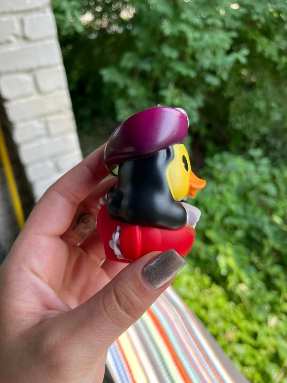 Disney's Captain Hook Rubber Ducky Keychain Trinket Charm